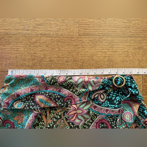 Vintage Paisley Side Buckle Skirt 14 Fairy Gauzy Boho Y2K Whimsical Dainty Artsy - Picture 7 of 8